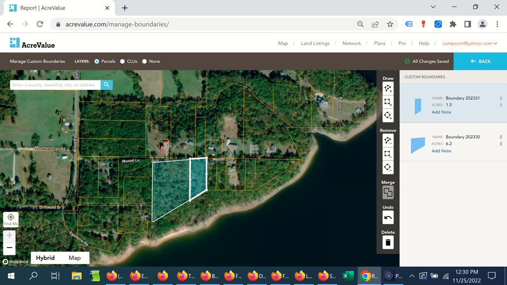 Conceptual two-lot subdivision of Bay Shore Estates