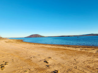 Eastern beach view across Greers Ferry Lake