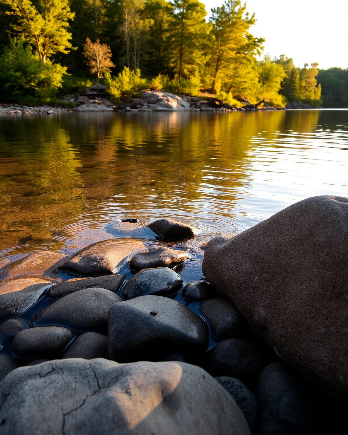 Wooded shoreline along Bay Shore Estates near Fairfield Bay, Arkansas