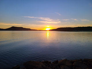 Sunset over Greers Ferry Lake at Fairfield Bay
